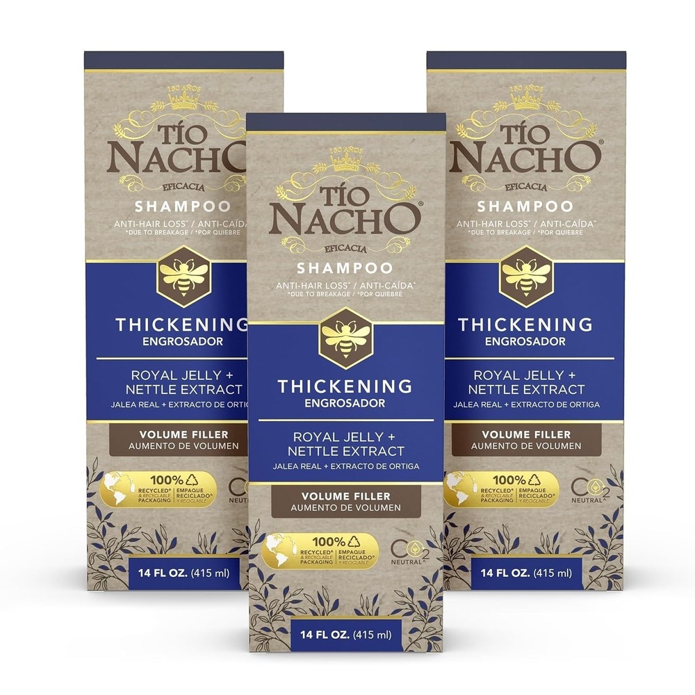 3x Tio Nacho Anti Hair Loss Thickening Volume Filler Shampoo with Royal Jelly